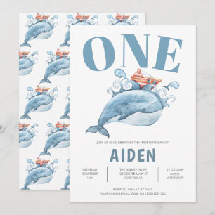 Invitation Fête d'anniversaire personnalisée pour un an Balei