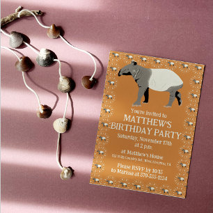 Invitation Fête d'anniversaire personnalisée Tapir Malais