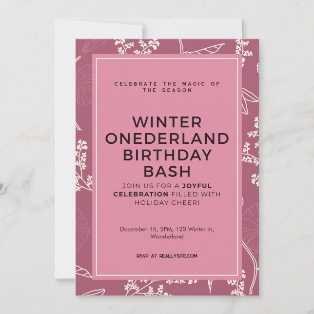 Invitation Fête d'anniversaire personnalisée Winter ONEderlan (Devant)