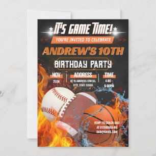 Invitation Fête d'anniversaire personnelle All Star Sport Inv