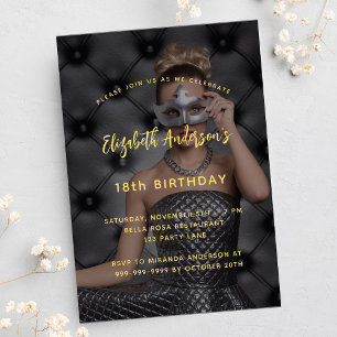 Invitation Fête d'anniversaire photo luxe
