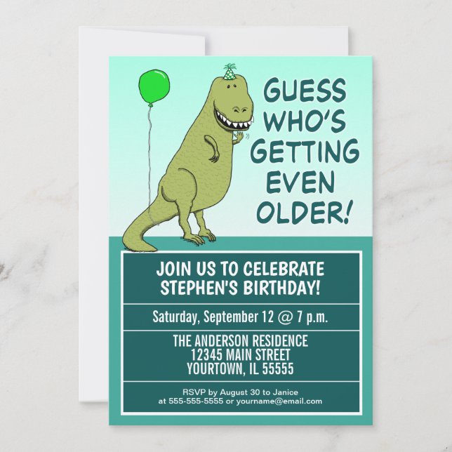 Invitation Fête d'anniversaire plus ancienne de obtention (Devant)