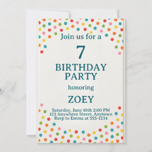 Invitation Fête d'anniversaire Points