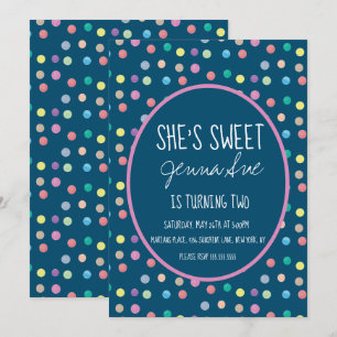 Invitation Fête d'anniversaire points d'aquarelle rose