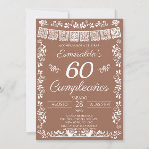 Invitation Fête d'anniversaire pour 60 ans en terre cuite