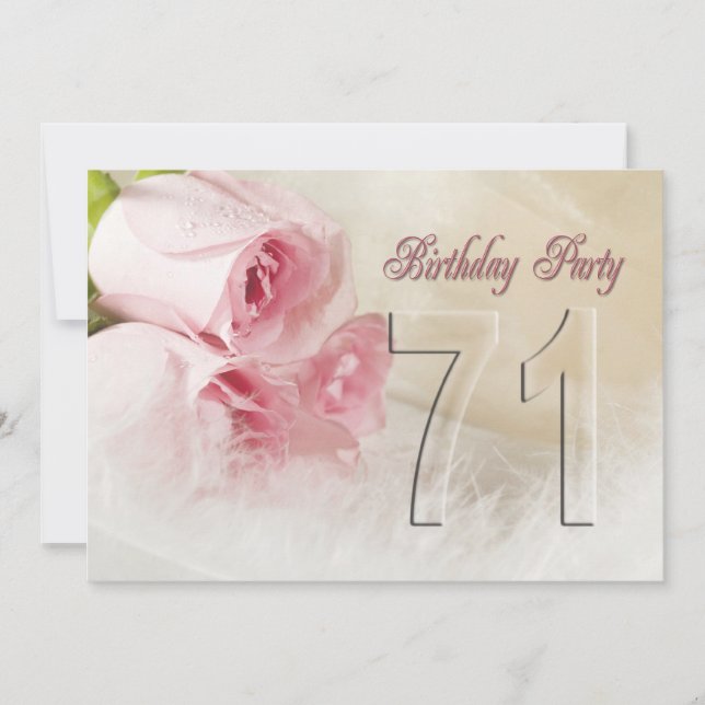 Invitation fête d'anniversaire pour 71 ans (Devant)