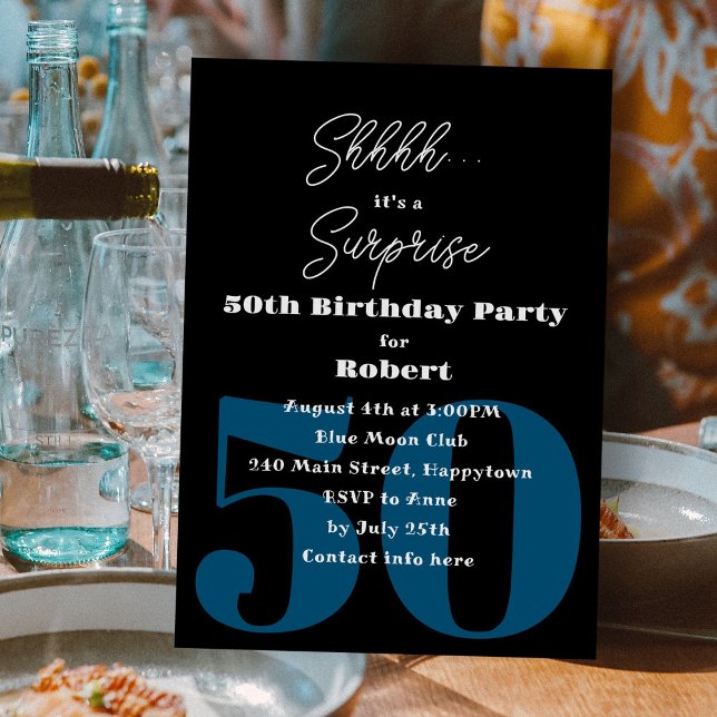 Invitation Fête d'anniversaire pour adultes masculins surpris (Créateur téléchargé)