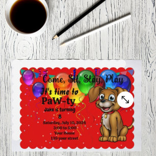 Invitation Fête d'anniversaire pour animaux