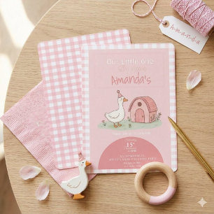 Invitation Fête d'anniversaire pour enfants au motif vichy ro