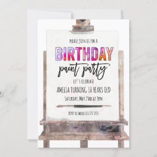 Invitation Fête d'anniversaire pour enfants avec chevalet de 