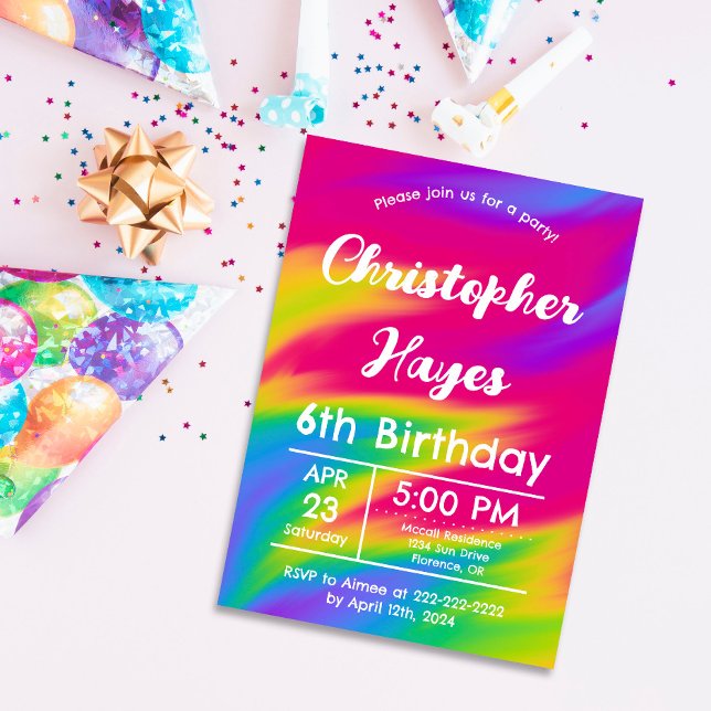 Invitation Fête d'anniversaire pour enfants avec confettis ar (Créateur téléchargé)