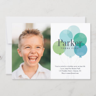 Invitation Fête d'anniversaire pour enfants avec un bouquet d