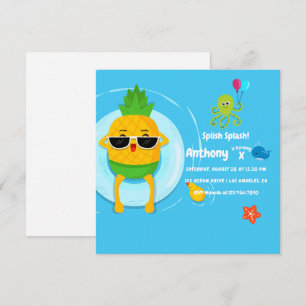 Invitation Fête d'anniversaire pour enfants Éclaboussures d'é