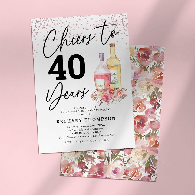 Invitation Fête d'anniversaire pour femmes adultes de tout âg (Créateur téléchargé)