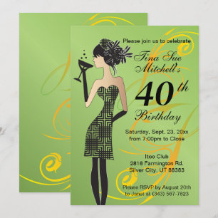 Invitation Fête d'anniversaire pour filles   Âge à faire soi-