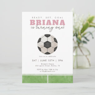 Invitation Fête d'anniversaire pour filles avec ballon de foo