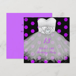 Invitation Fête d'anniversaire pour filles de 13 ans