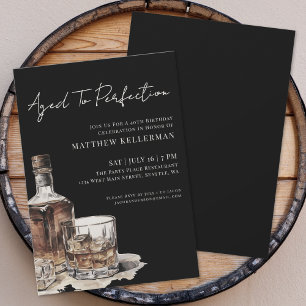 Invitation Fête d'anniversaire pour homme vieillie à la perfe