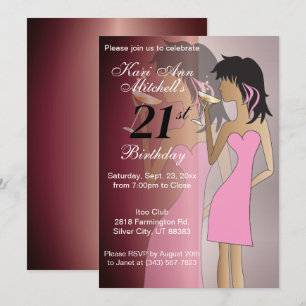 Invitation Fête d'anniversaire pour les 21 ans