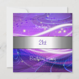 Invitation Fête d'anniversaire pour les 21 ans avec tourbillo