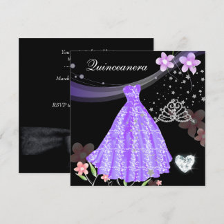 Invitation Fête d'anniversaire pour Quinceanera 15 ans