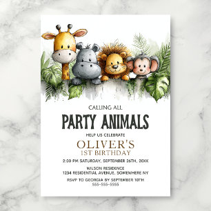 Invitation Fête d'anniversaire pour tous les fêtards 1er anni