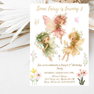 Invitation Fête d'anniversaire pour une fée qui a 2 ans