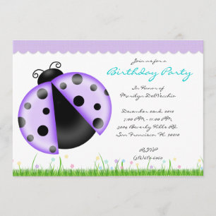 Invitation Fête d'anniversaire pourpre et bleue douce