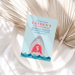 Invitation Fête d'anniversaire requin