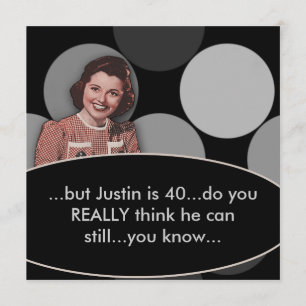 Invitation Fête d'anniversaire rétro amusante pour les 40 ans