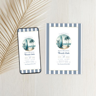 Invitation Fête d'anniversaire Retro Coastal Beach Club