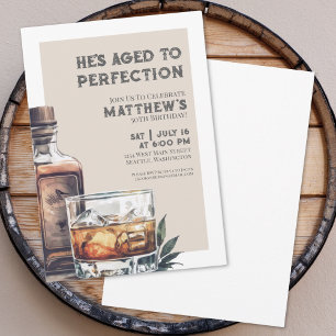Invitation Fête d'anniversaire rétro Whiskey