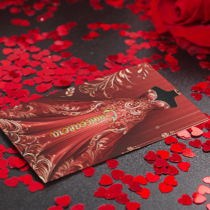 Invitation fête d'anniversaire Robe Glamour Quinte