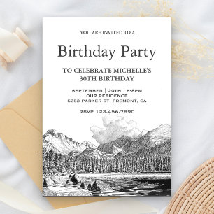 Invitation Fête d'anniversaire Rocky Mountain Sketch