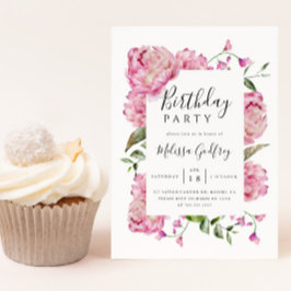 Invitation Fête d'anniversaire rose