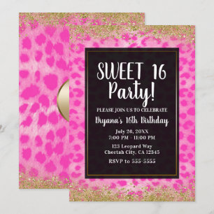 Invitation Fête d'anniversaire rose de parties scintillantes