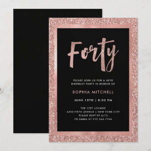 Invitation Fête d'anniversaire rose des parties scintillantes