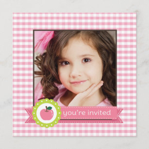 Invitation Fête d'anniversaire rose Girly d'Apple