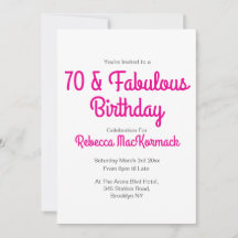 Fête d'anniversaire rose moderne 70 et fabuleuse p