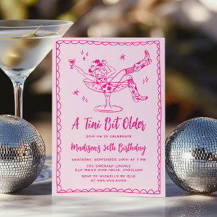 Invitation Fête d'anniversaire rose vif Un peu plus âgée Capr