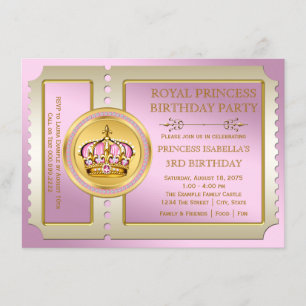 Invitation Fête d'anniversaire royale de princesse