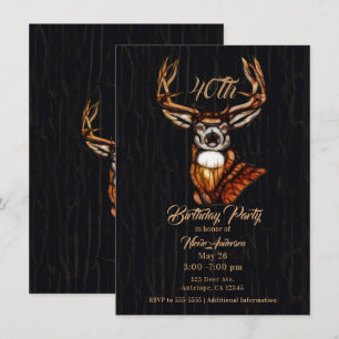 Invitation Fête d'anniversaire rustique de campagne de cerf e