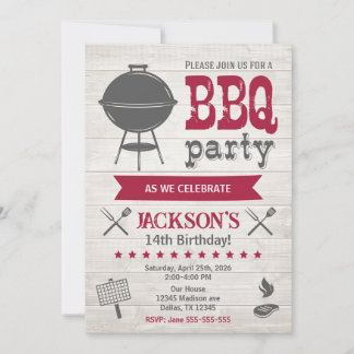 Invitation Fête d'anniversaire rustique d'été dans le jardin