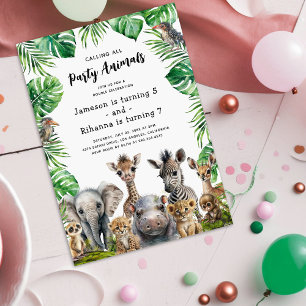 Invitation Fête d'anniversaire Safari pour enfants