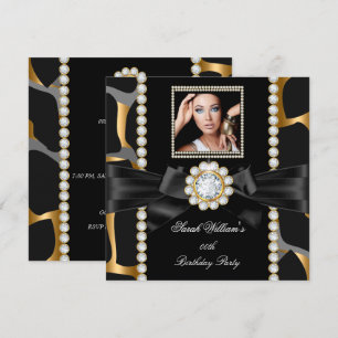Invitation Fête d'anniversaire sauvage Gold Diamond Jewel