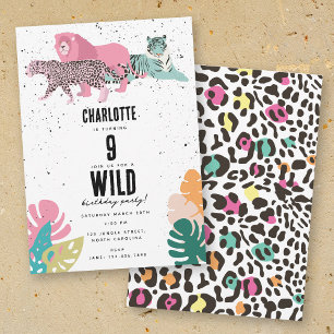 Invitation Fête d'anniversaire sauvage Jungle Animaux Anniver
