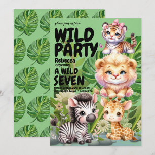 Invitation Fête d'anniversaire sauvage Safari Jungle