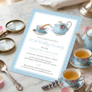 Invitation Fête d'anniversaire Shabby Chic autour du thé