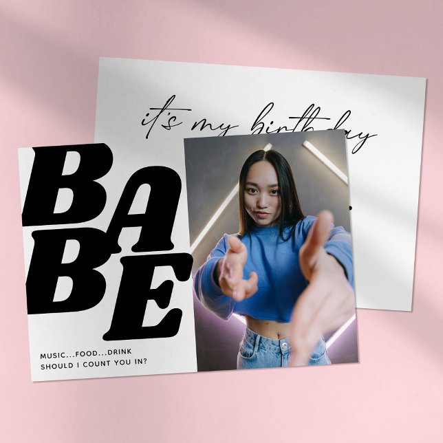 Invitation Fête d'anniversaire simple bébé adolescente fille (Créateur téléchargé)