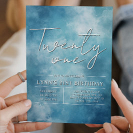 Invitation Fête d'anniversaire simple et élégante pour les 21